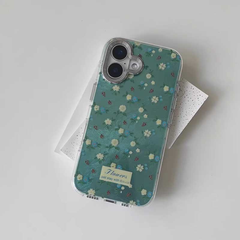 emerald green flower iPhone case