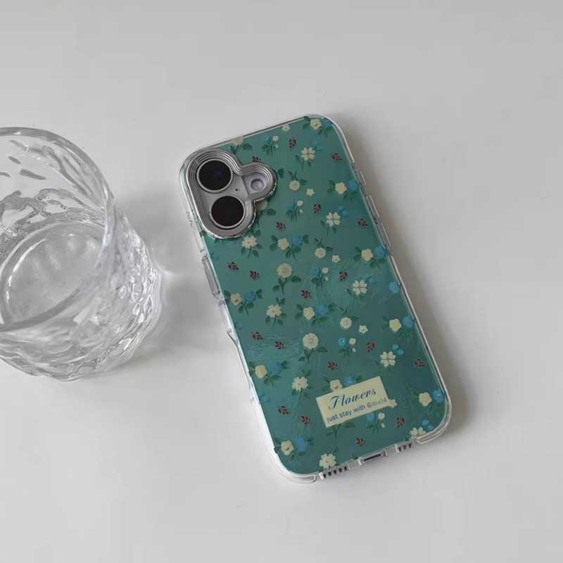 emerald green flower iPhone case