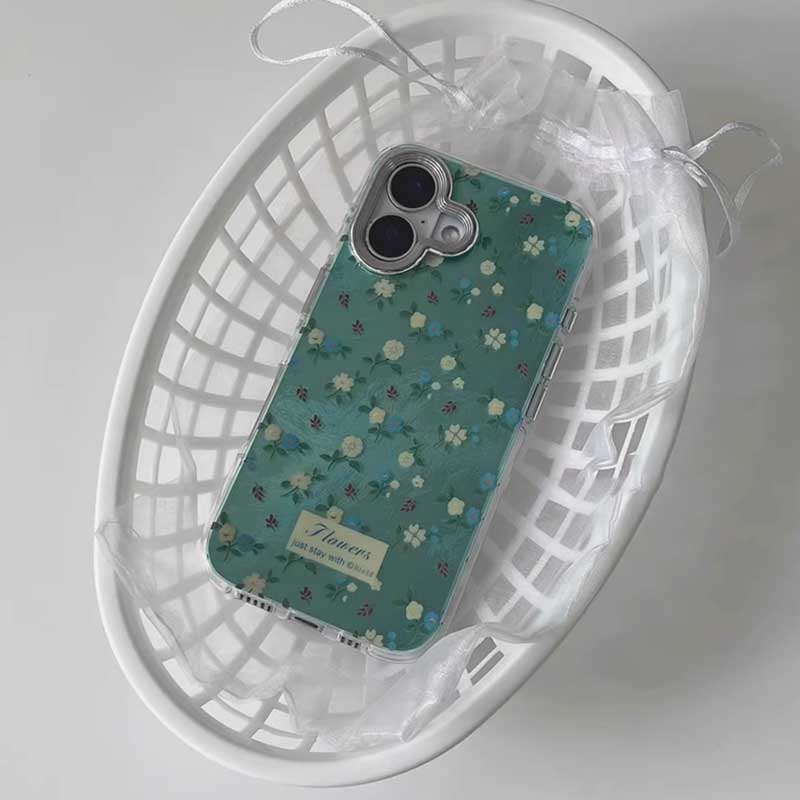 emerald green flower iPhone case