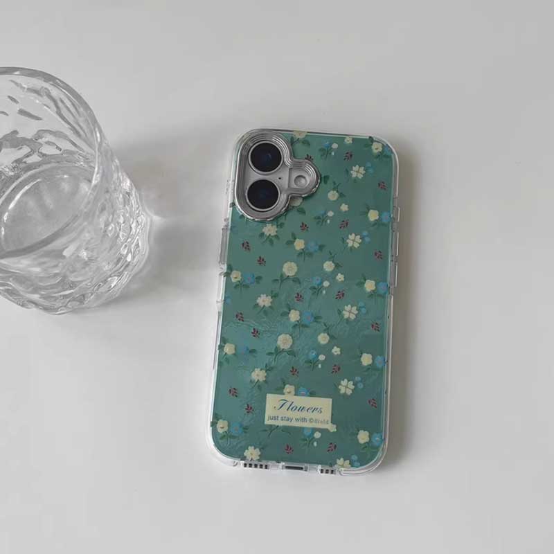 emerald green flower iPhone case
