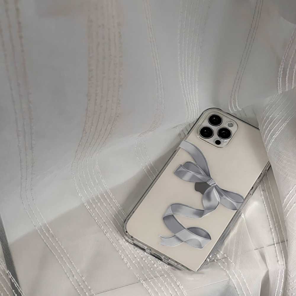 silver satin ribbon iPhone case