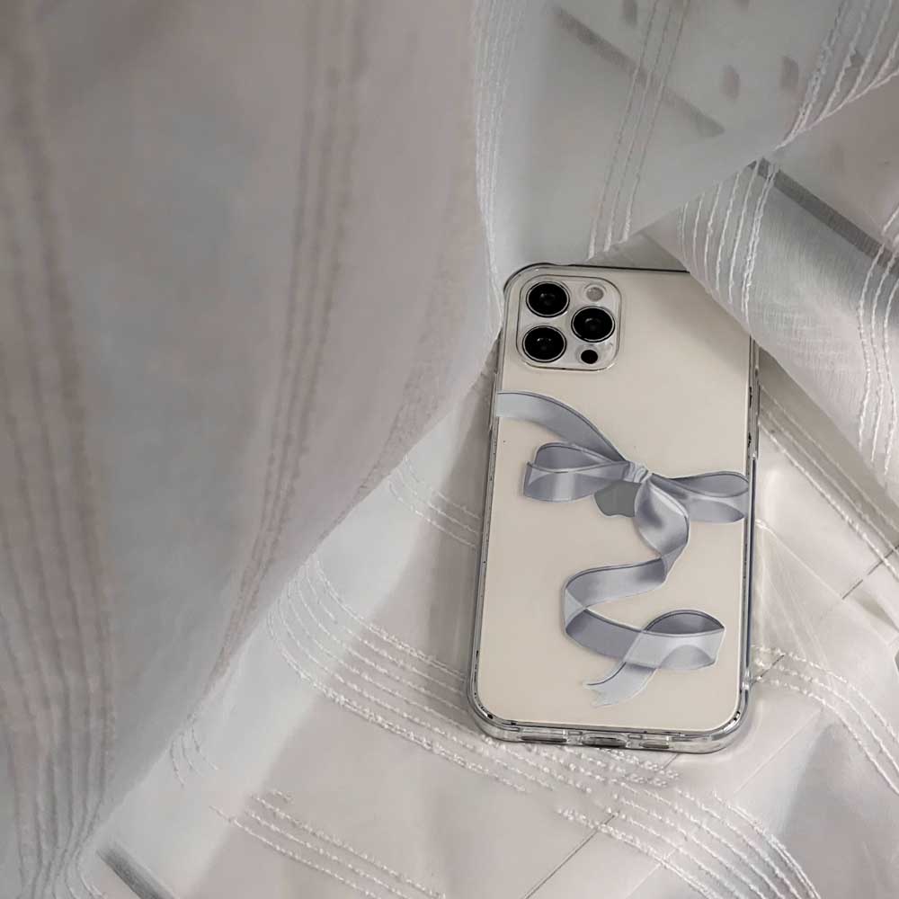 silver satin ribbon iPhone case