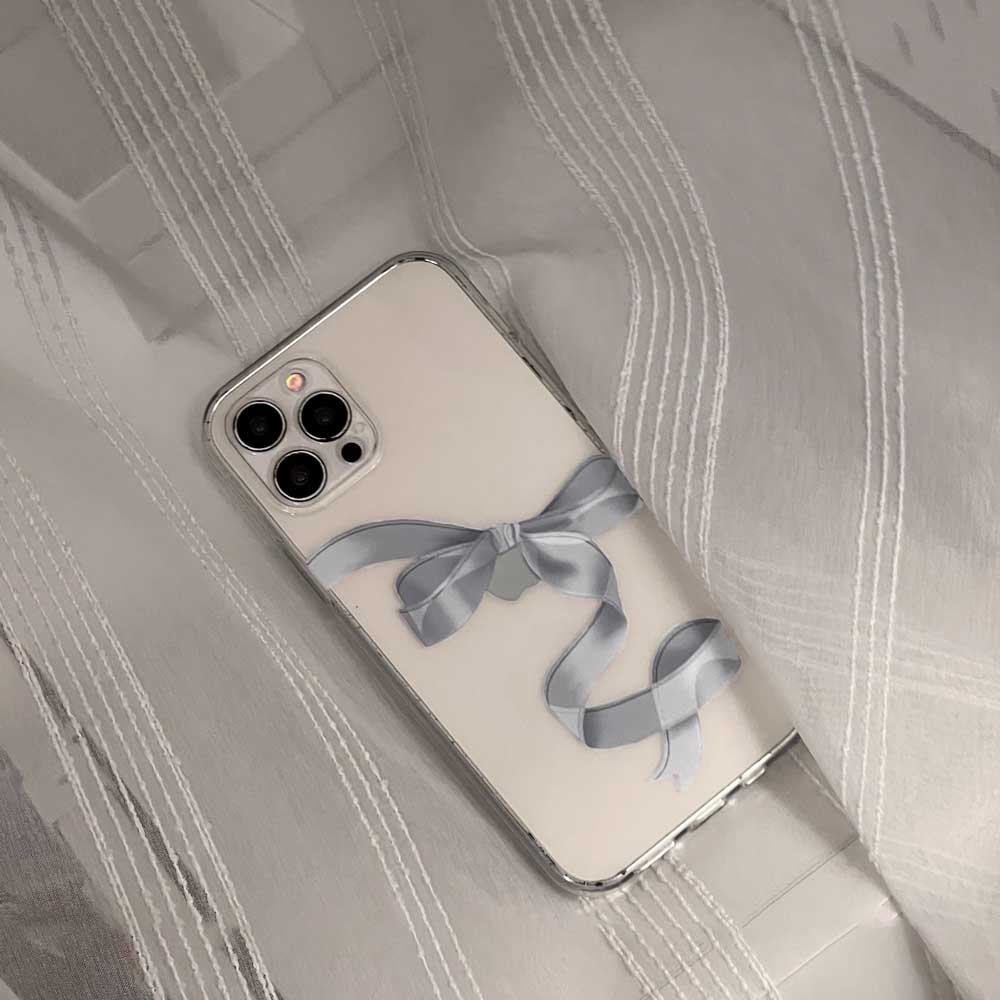 silver satin ribbon iPhone case