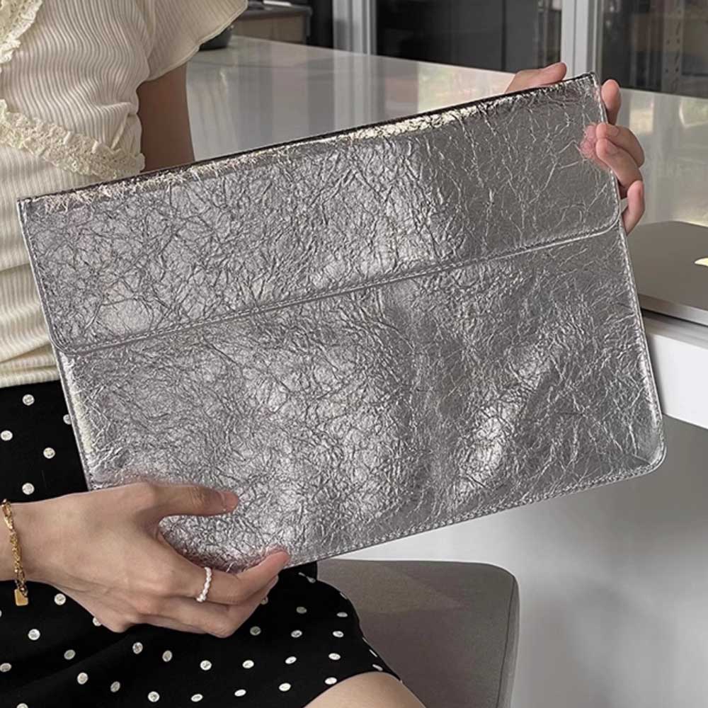 chrome silver PC bag
