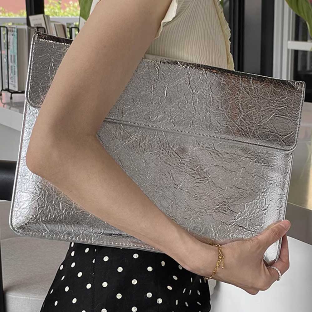 chrome silver PC bag