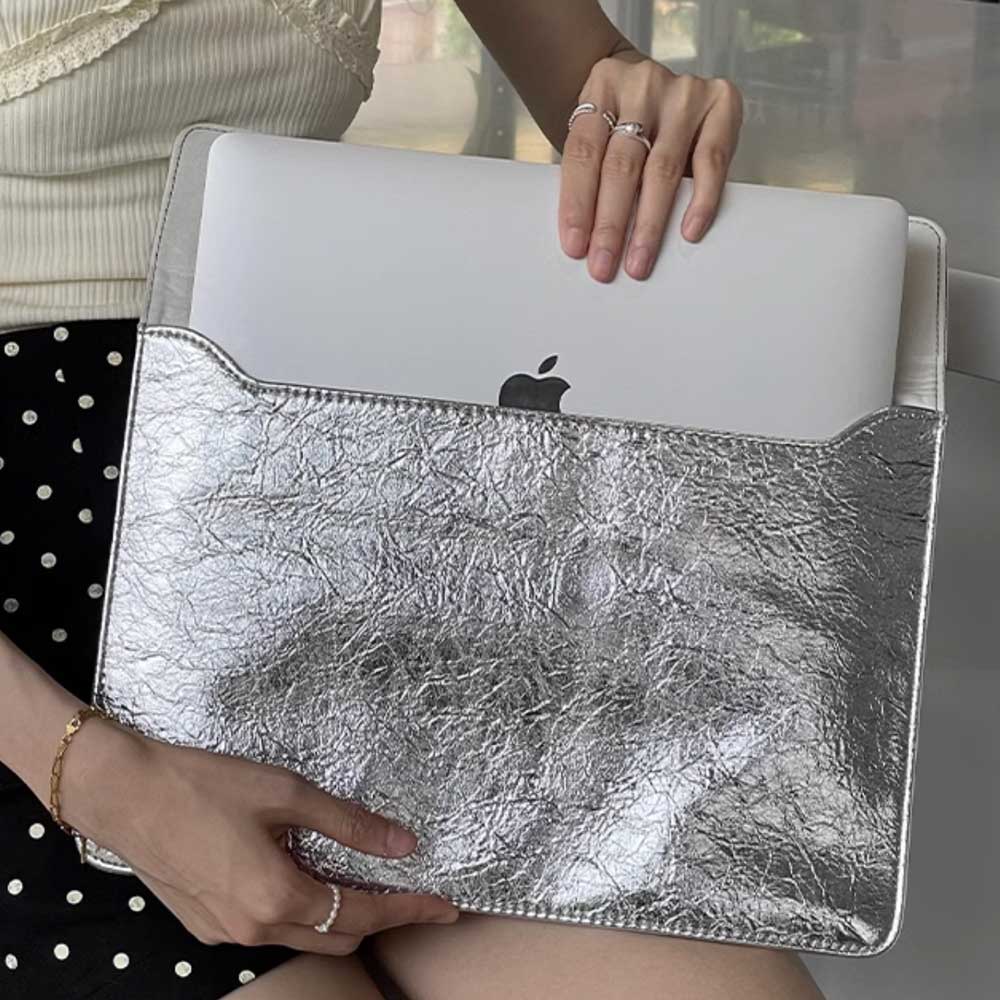 chrome silver PC bag