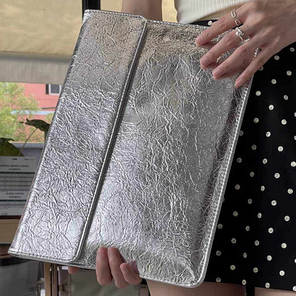 chrome silver PC bag