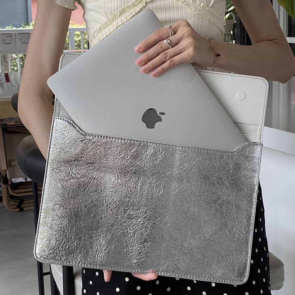 chrome silver PC bag