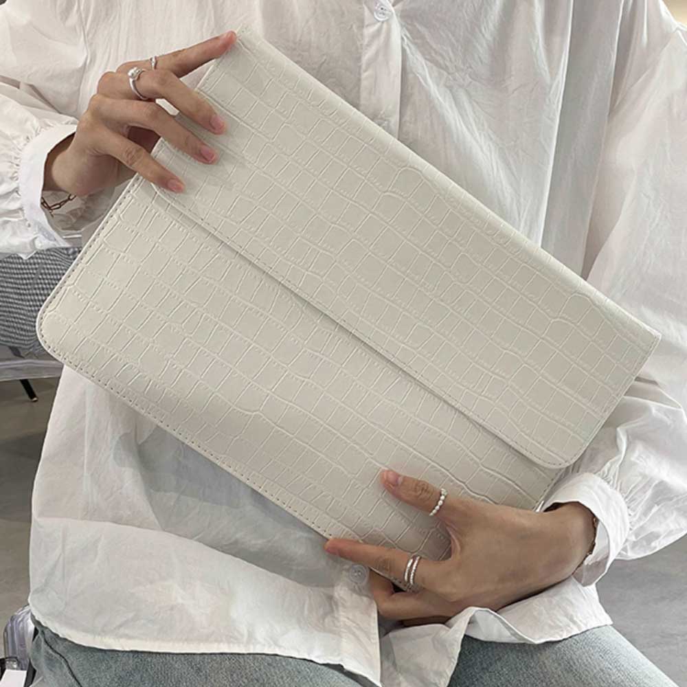 white crocodile PC bag