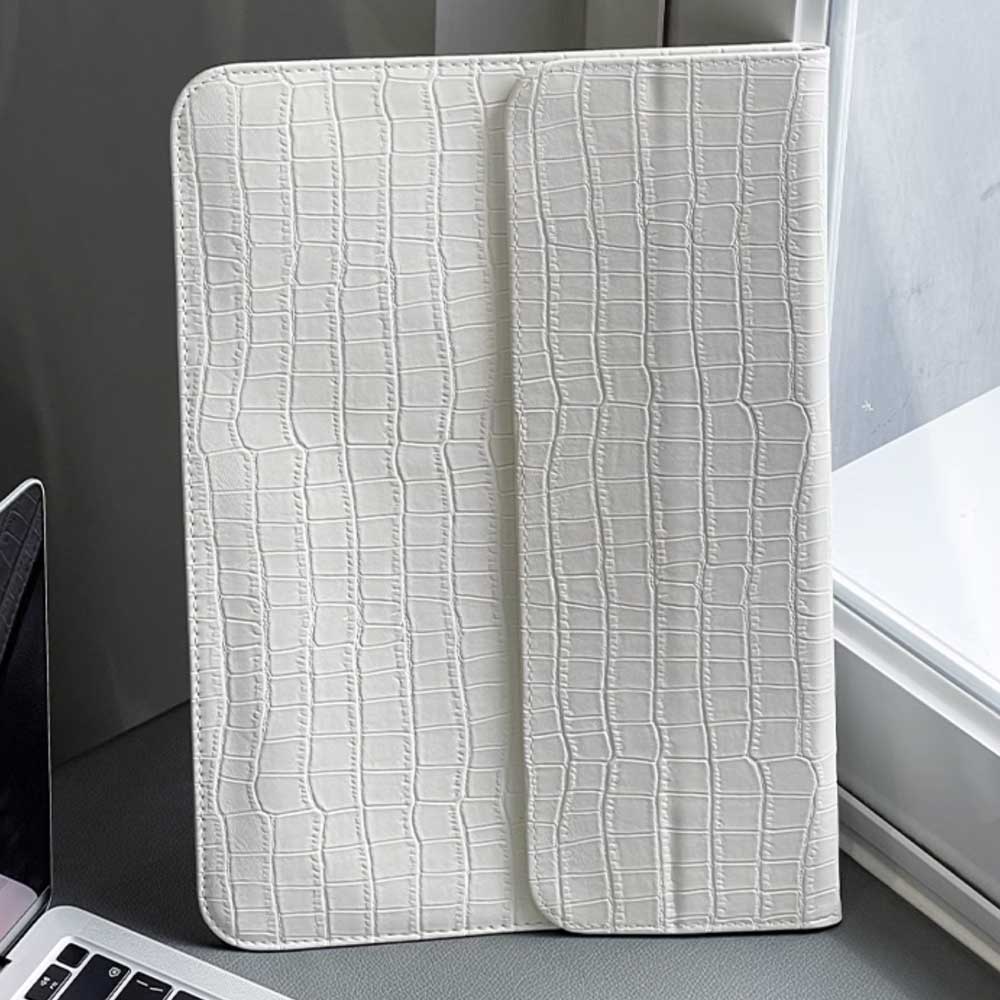 white crocodile PC bag