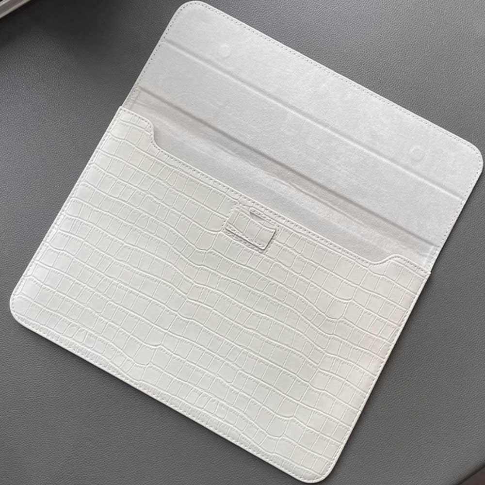 white crocodile PC bag