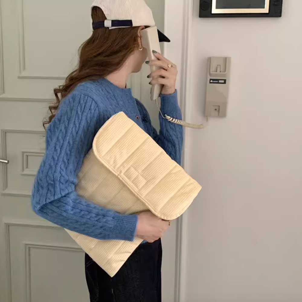 3color corduroy flap ipad & pc bag