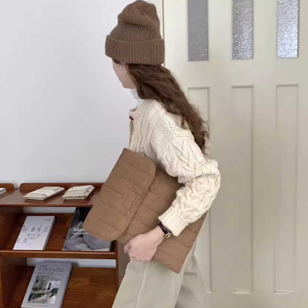 3color corduroy flap ipad & pc bag