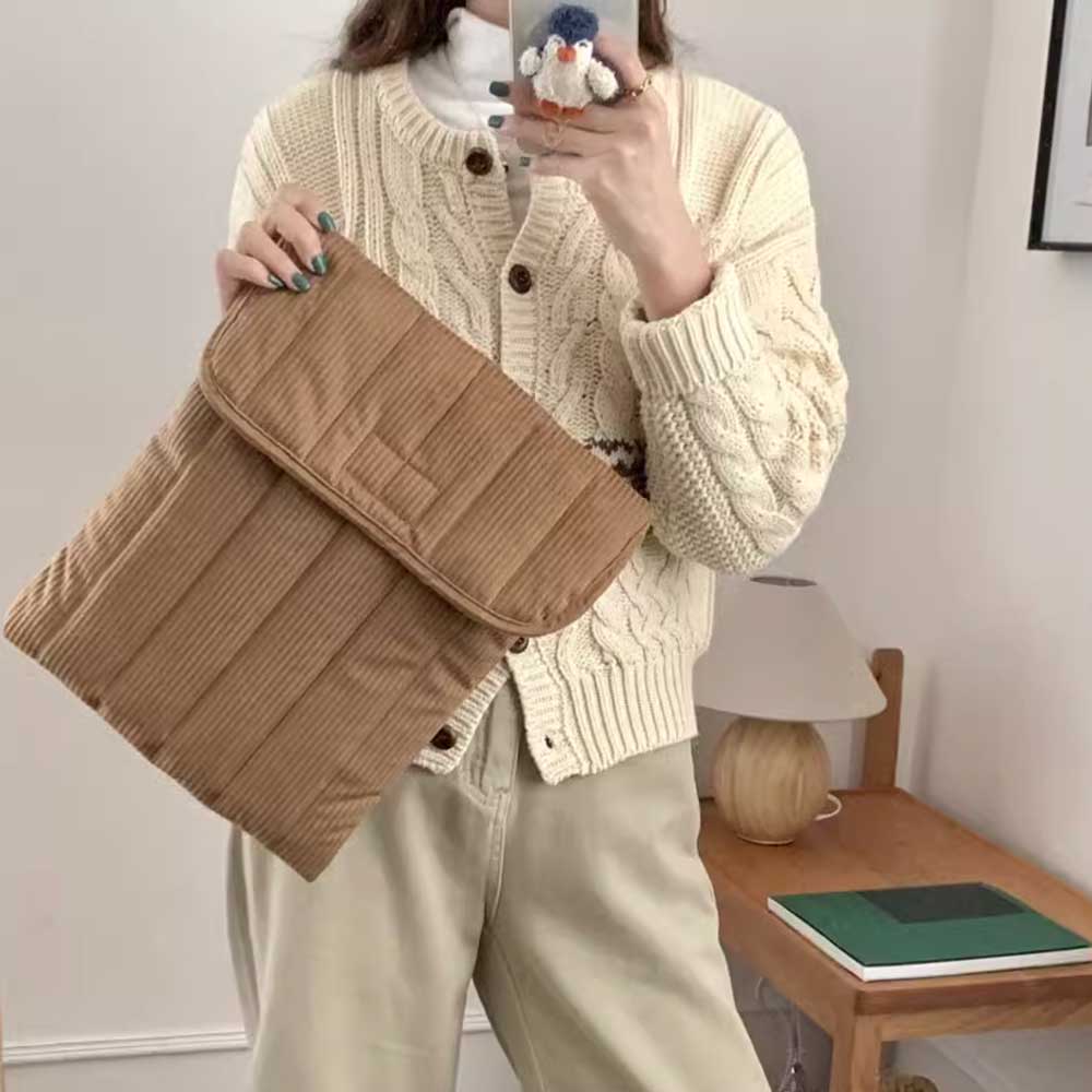 3color corduroy flap ipad & pc bag