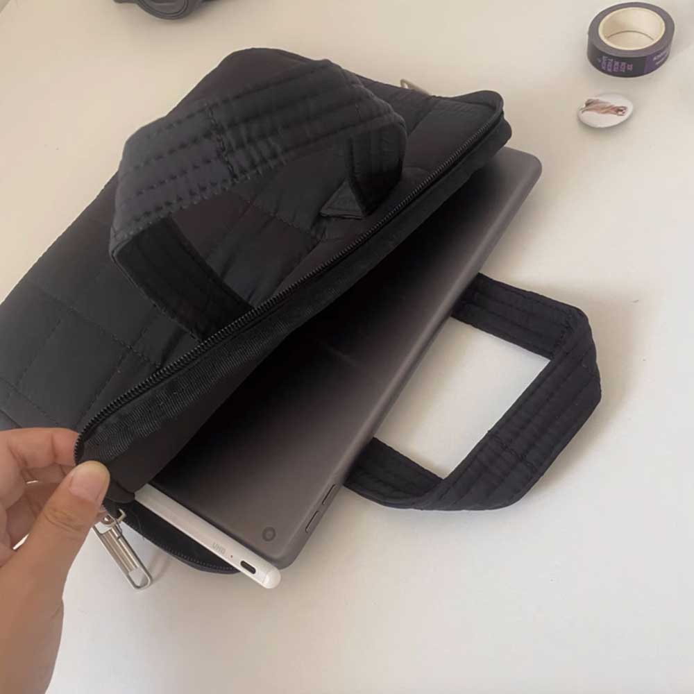 3color block stitch ipad & pc bag