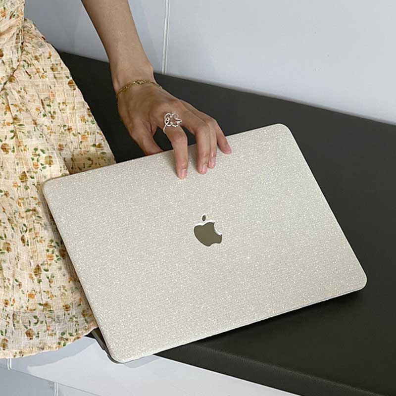 silver sequins Mac book case