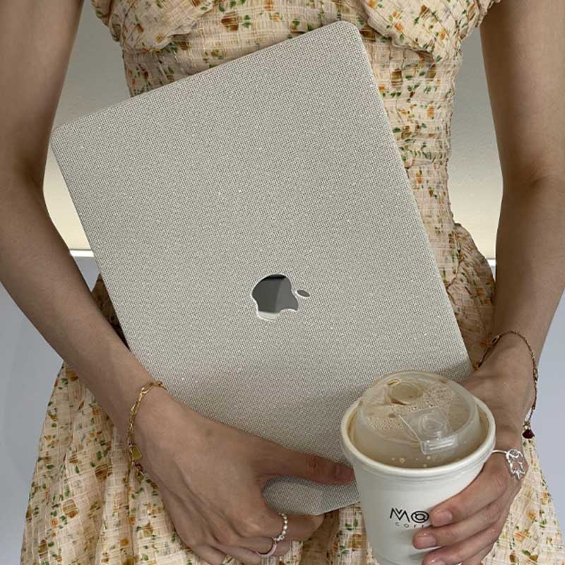 silver sequins Mac book case