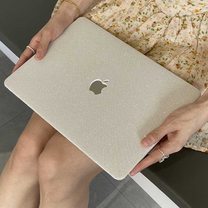 silver sequins Mac book case