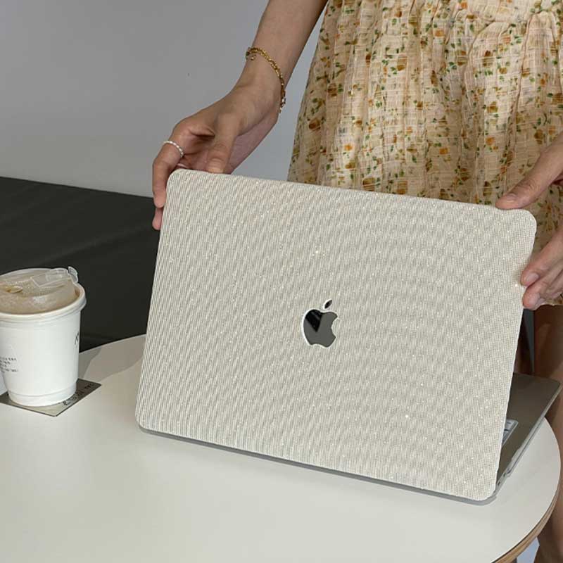silver sequins Mac book case