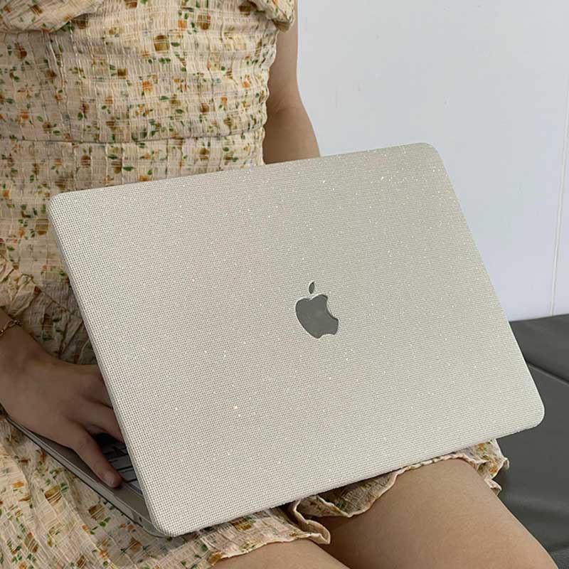 silver sequins Mac book case