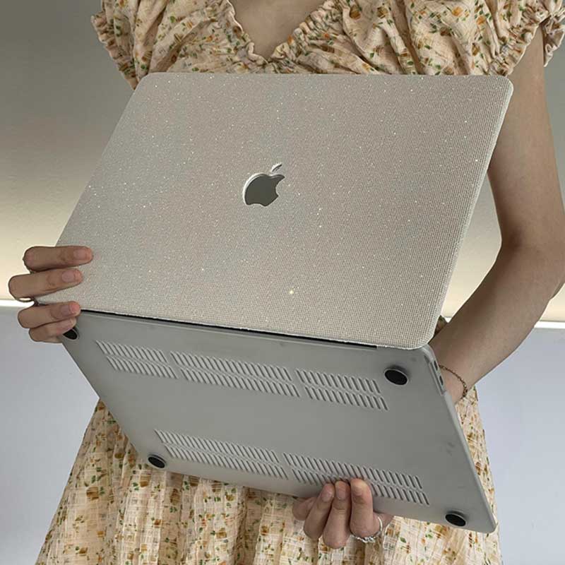silver sequins Mac book case