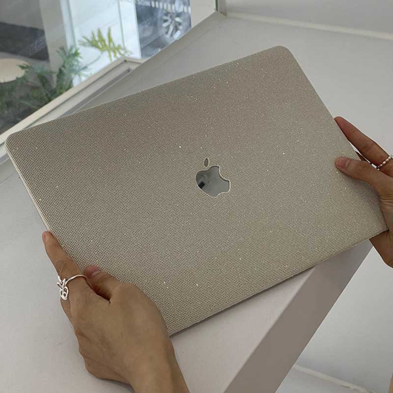 silver sequins Mac book case