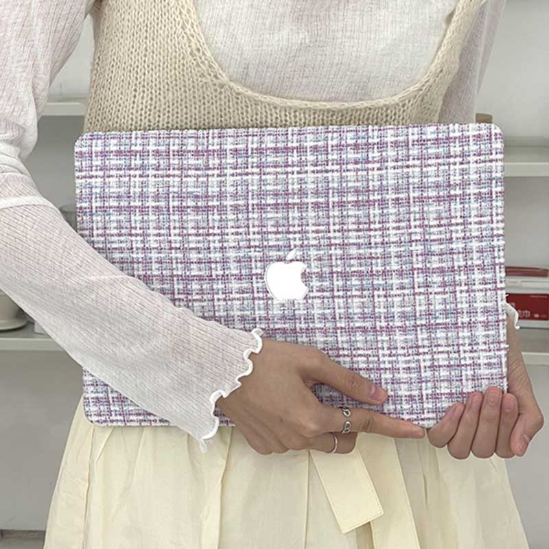 purple tweed Mac book case