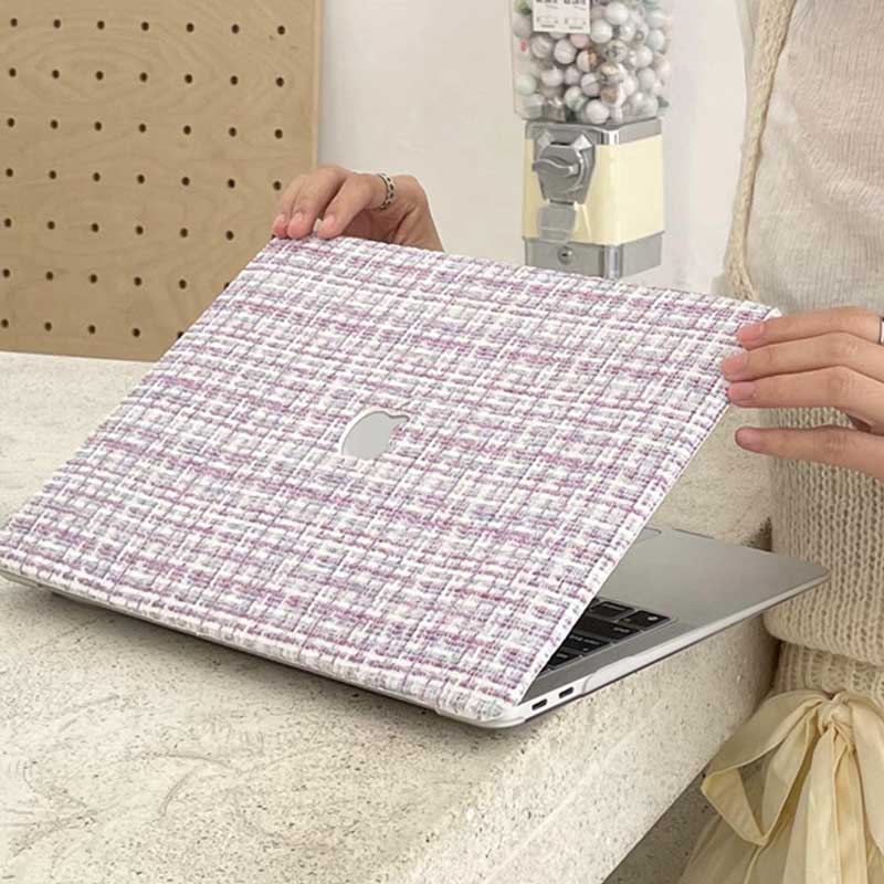 purple tweed Mac book case