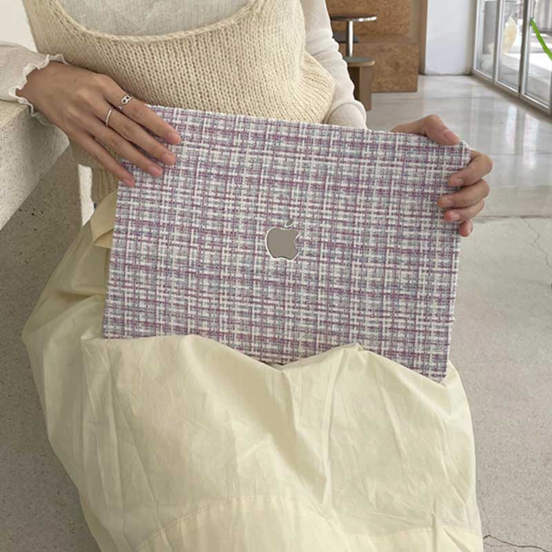 purple tweed Mac book case