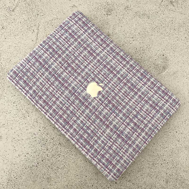 purple tweed Mac book case