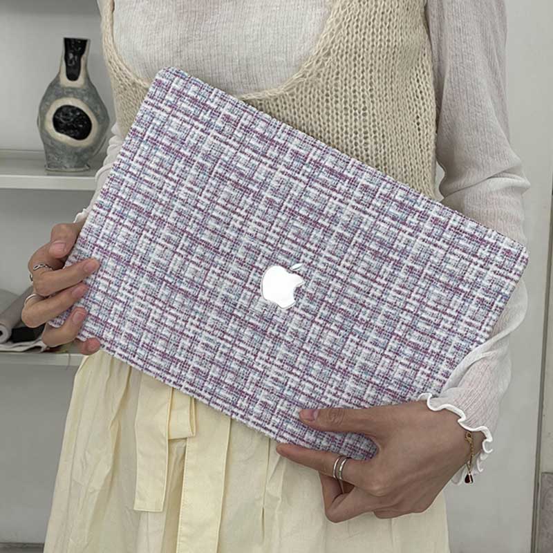 purple tweed Mac book case
