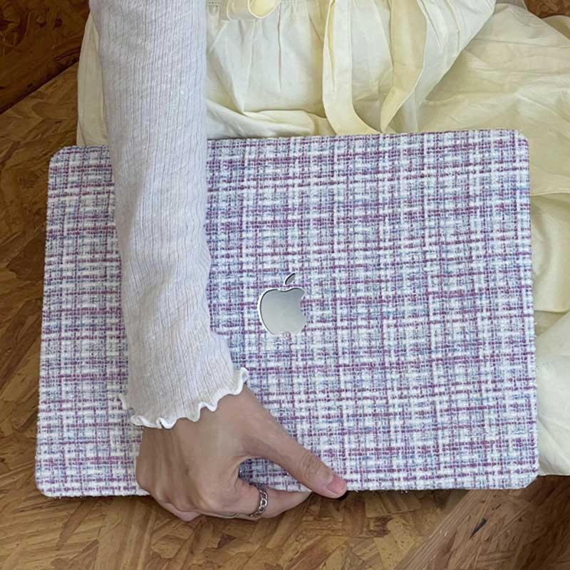 purple tweed Mac book case