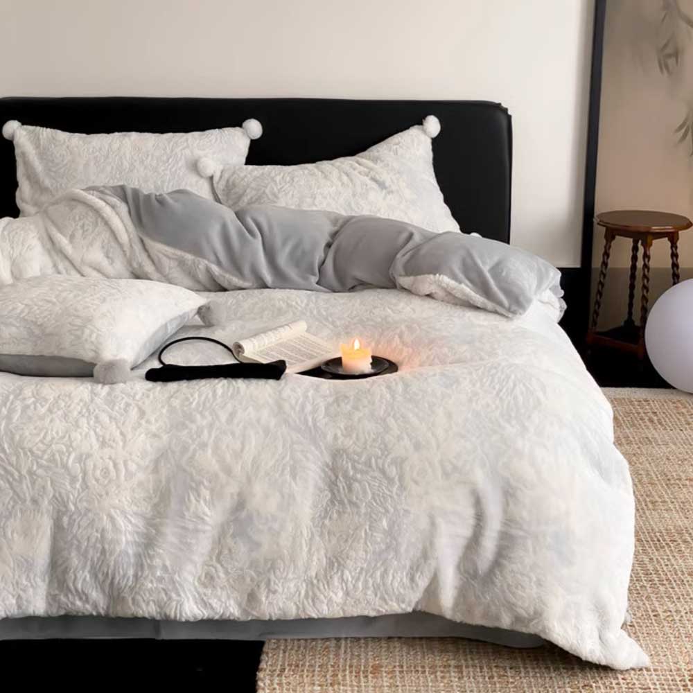 3color elegant embossing bedlinen set