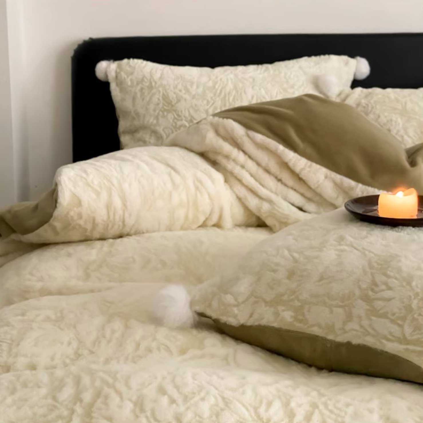 3color elegant embossing bedlinen set