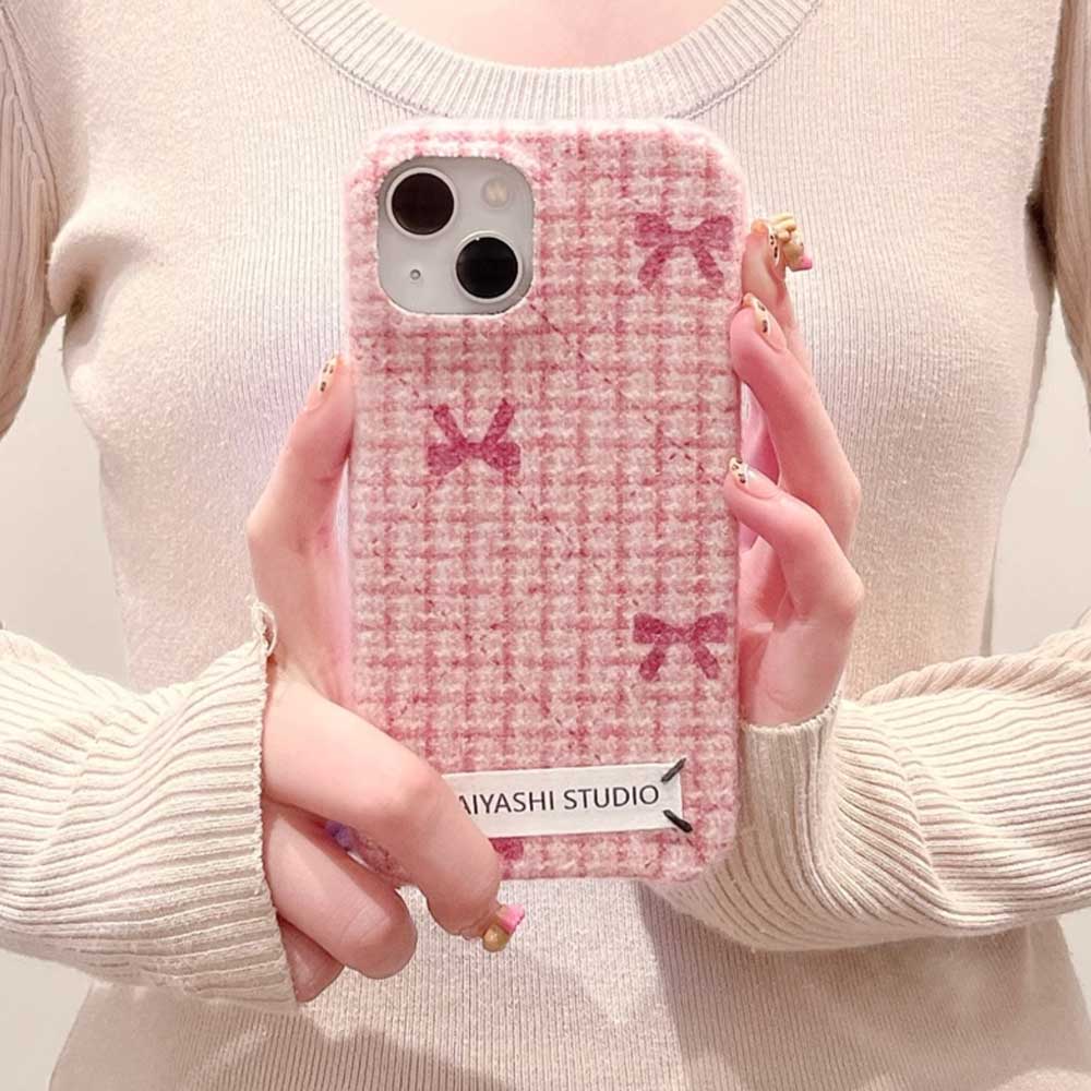 3color tweed ribbon iPhone case