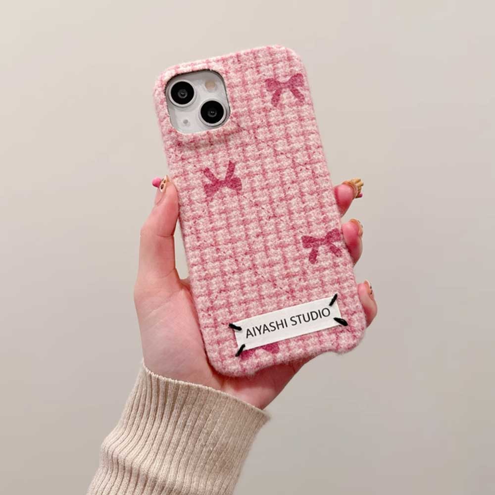 3color tweed ribbon iPhone case