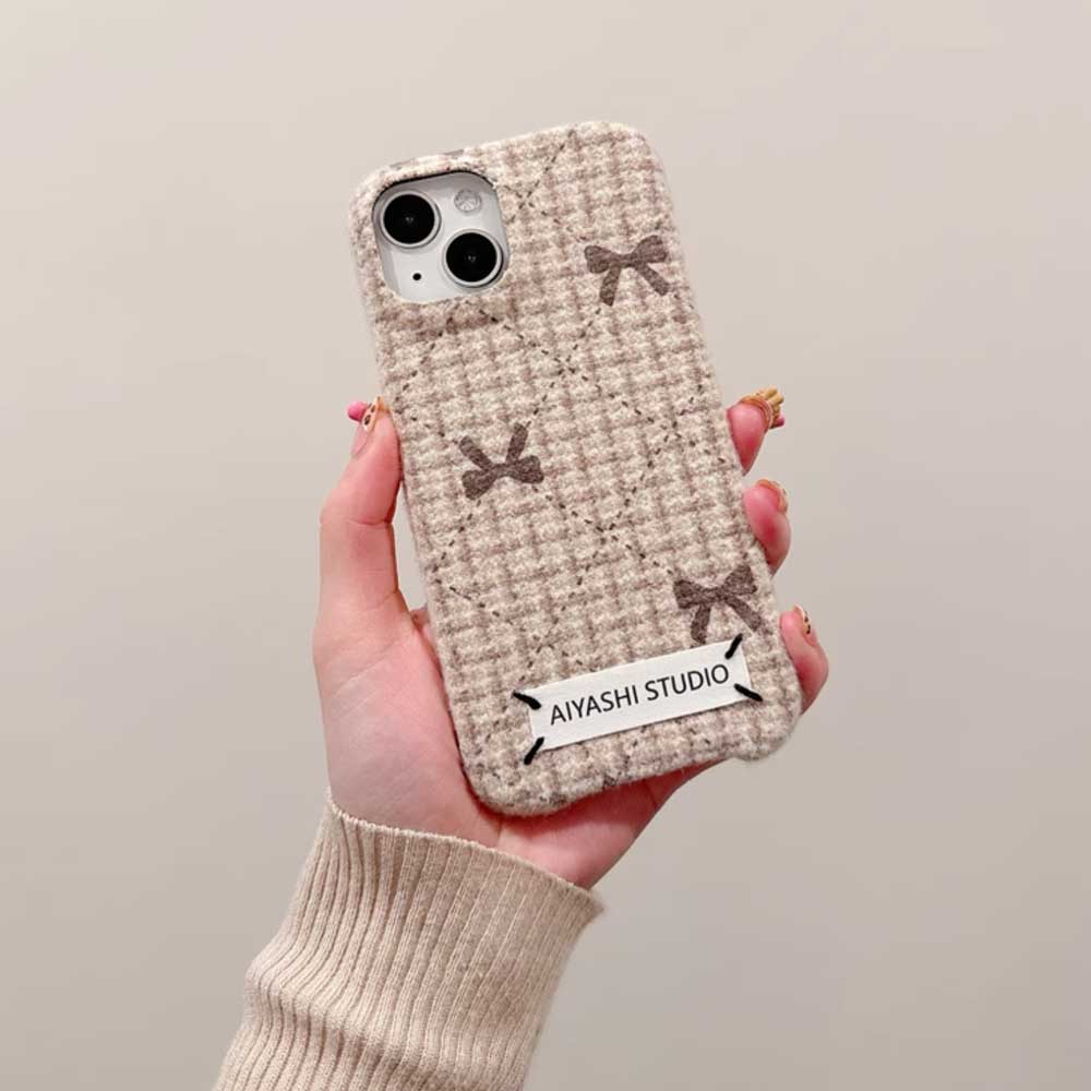 3color tweed ribbon iPhone case