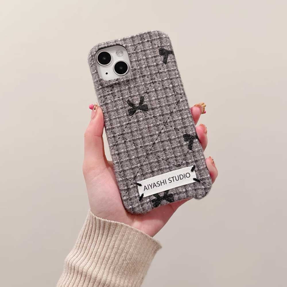 3color tweed ribbon iPhone case