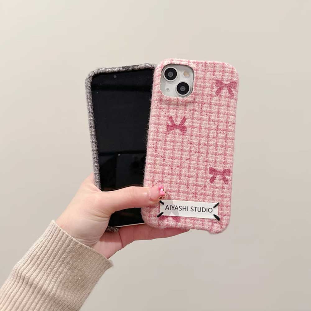 3color tweed ribbon iPhone case