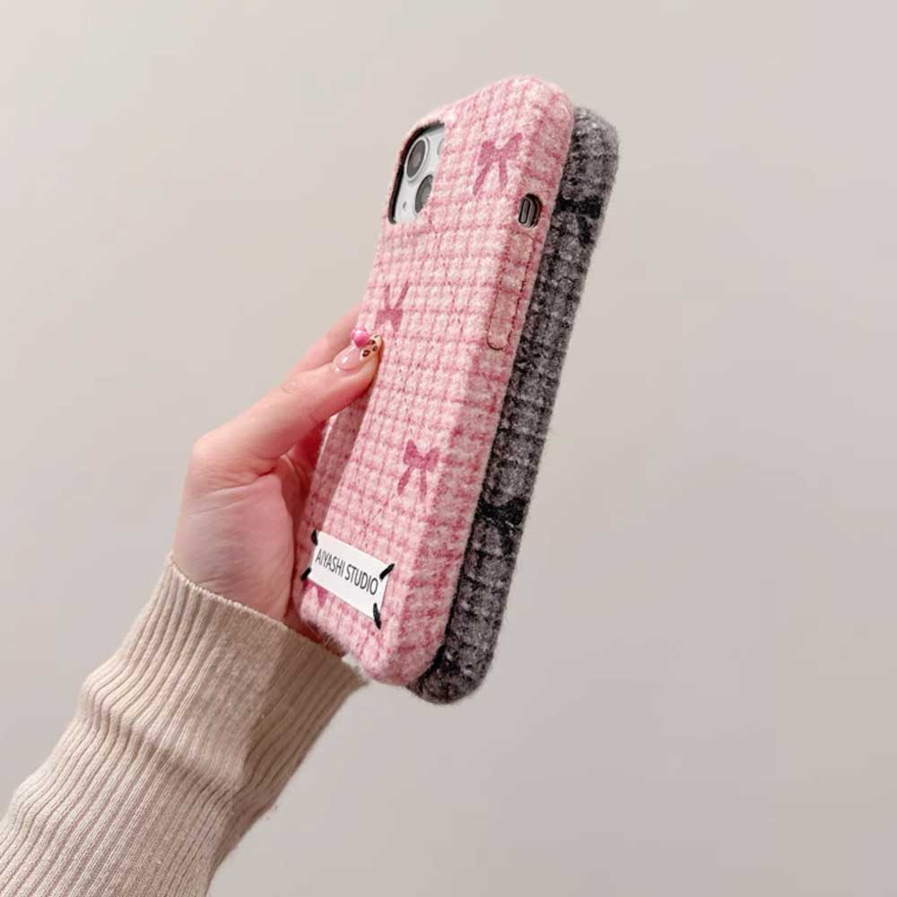 3color tweed ribbon iPhone case