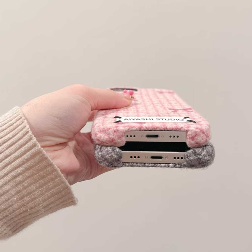 3color tweed ribbon iPhone case
