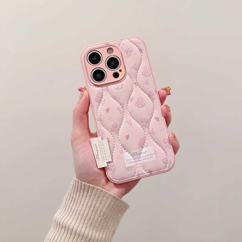 3color flower quilt iPhone case