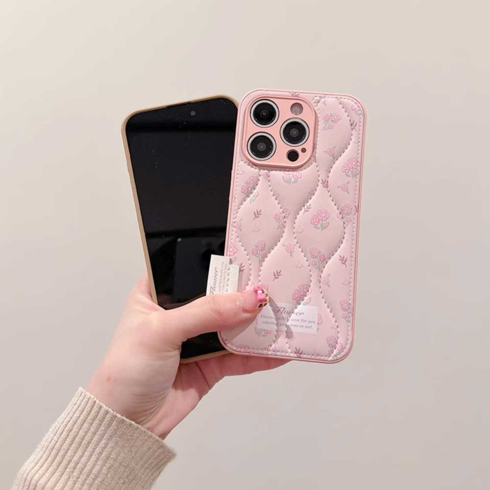 3color flower quilt iPhone case