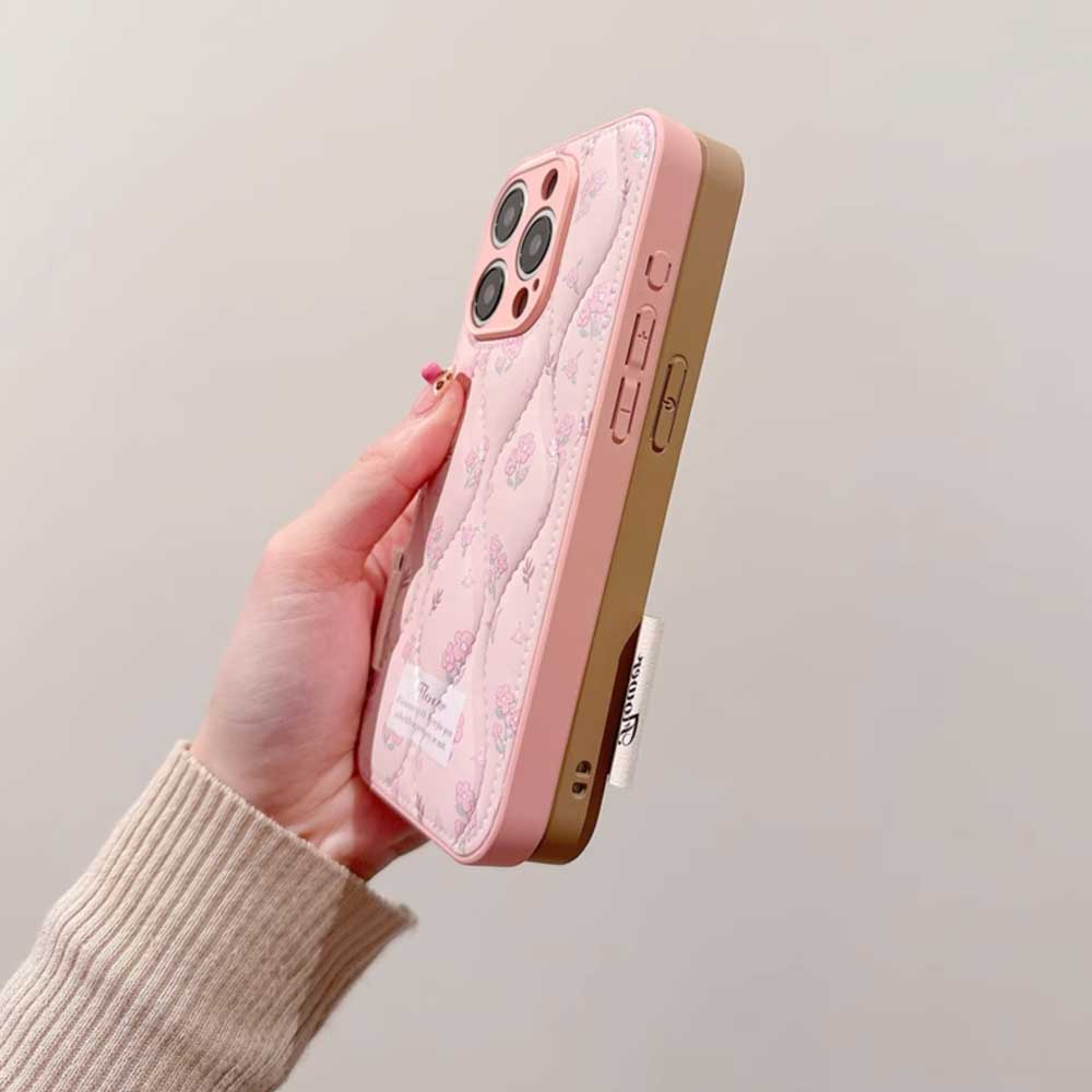 3color flower quilt iPhone case