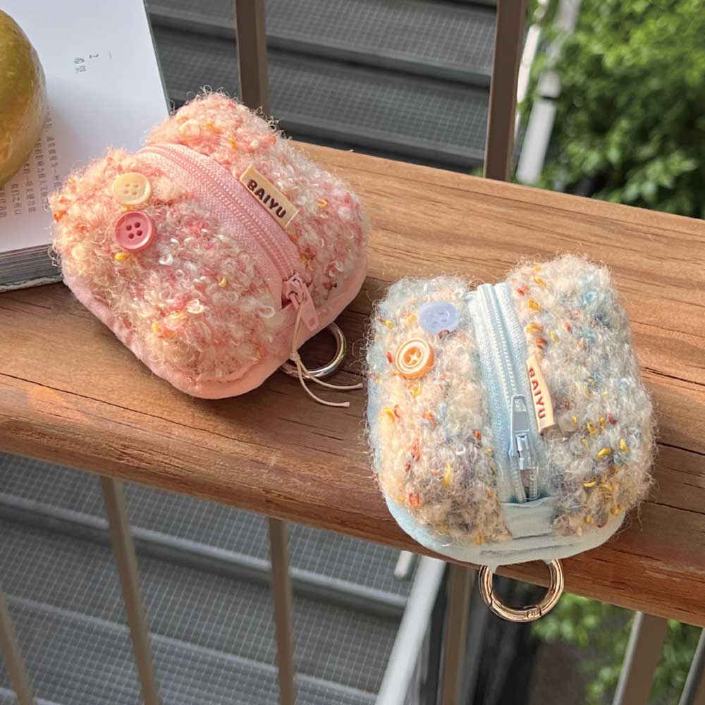 2color mix knit Airpods case bag