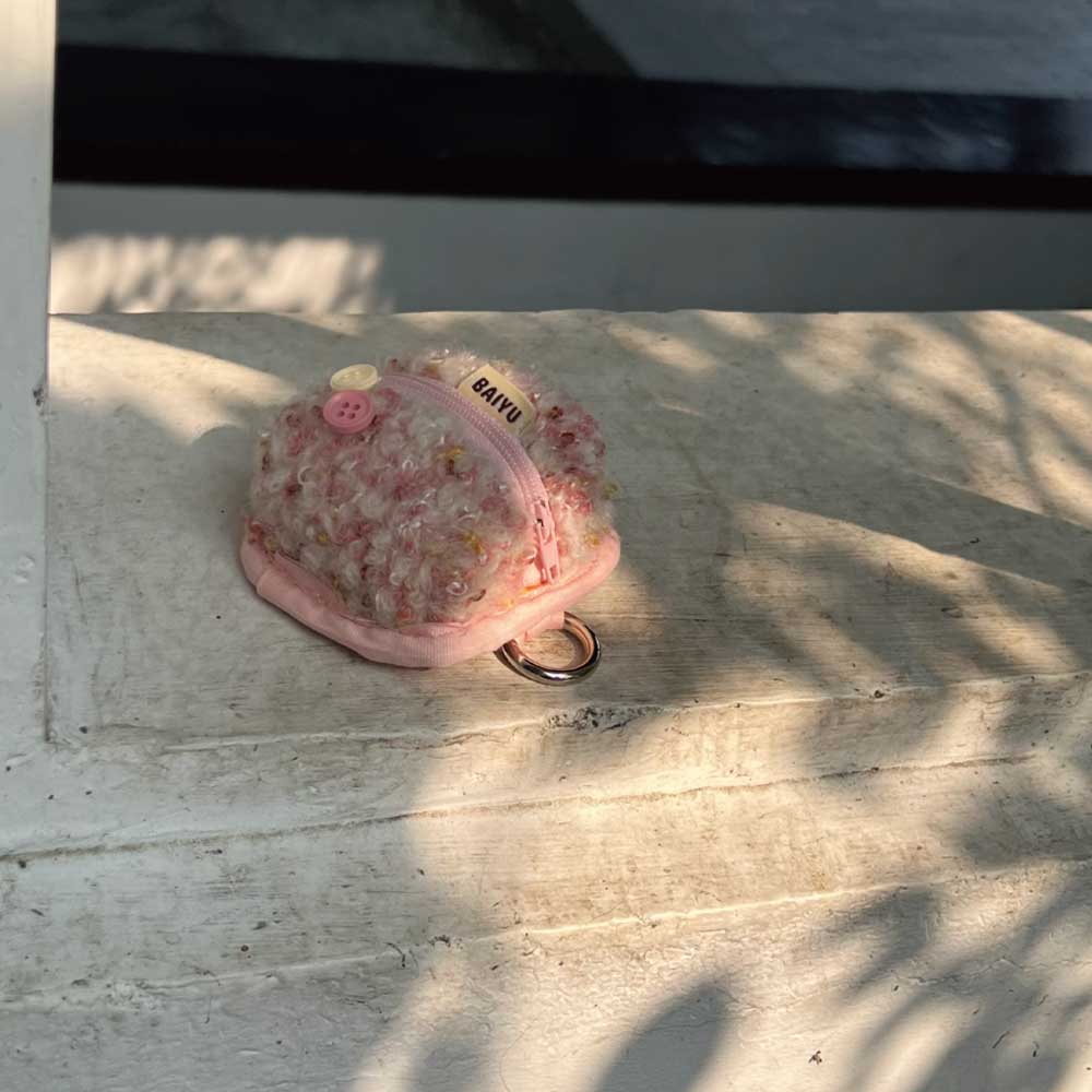 2color mix knit Airpods case bag