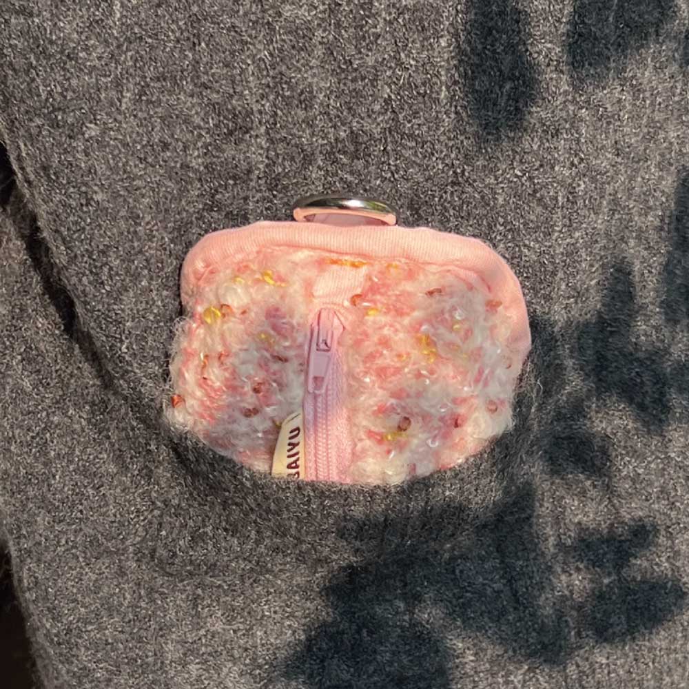 2color mix knit Airpods case bag