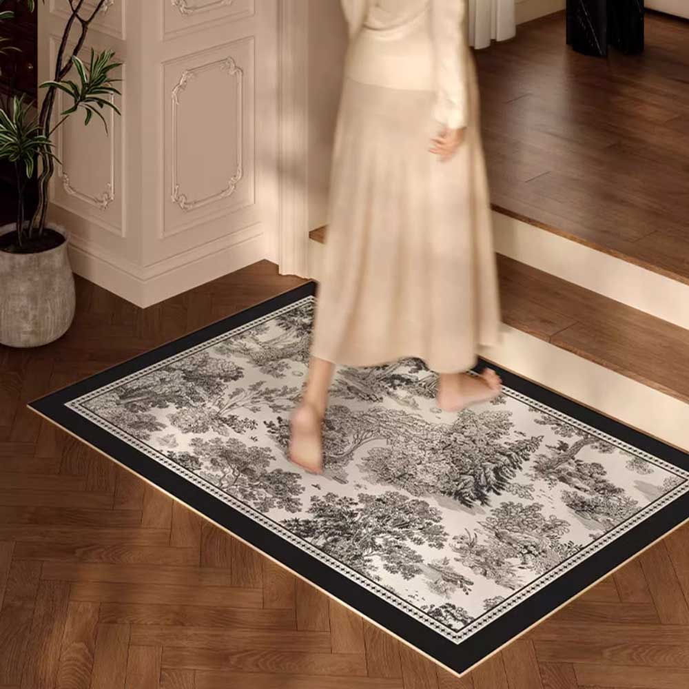 2type black forest door mat