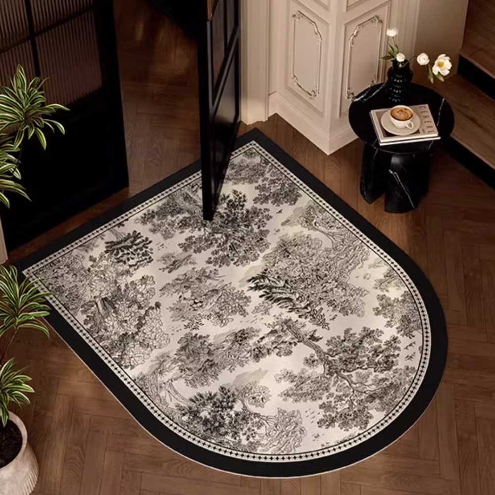 2type black forest door mat