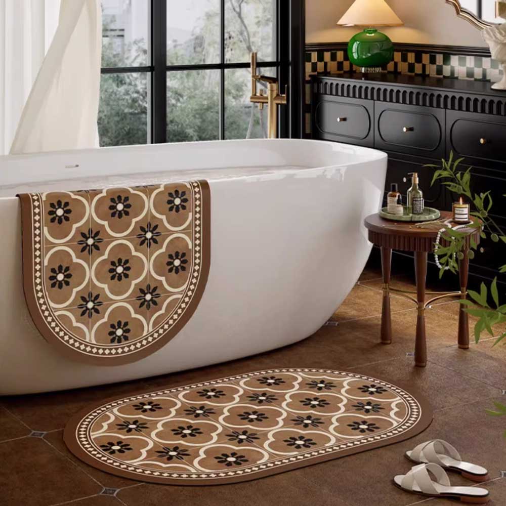 2color retro tile bath mat
